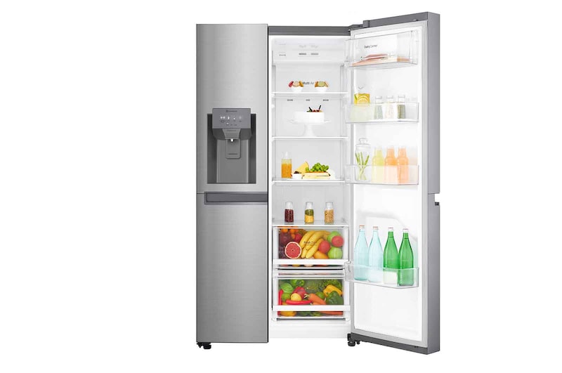 LG 625L Side by Side (Shiny Steel) - Energiklass F, Vatten/is via röranslutning, Smart Diagnosis™, GSL480PZXV