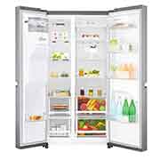 LG 625L Side by Side (Shiny Steel) - Energiklass F, Vatten/is via röranslutning, Smart Diagnosis™, GSL480PZXV