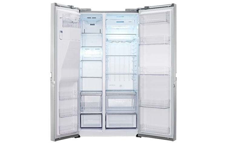 LG Avfrostningsfritt och Side-by-Side skåp med isdispenser (Nettovolym 540 liter), GSL545NSQZ