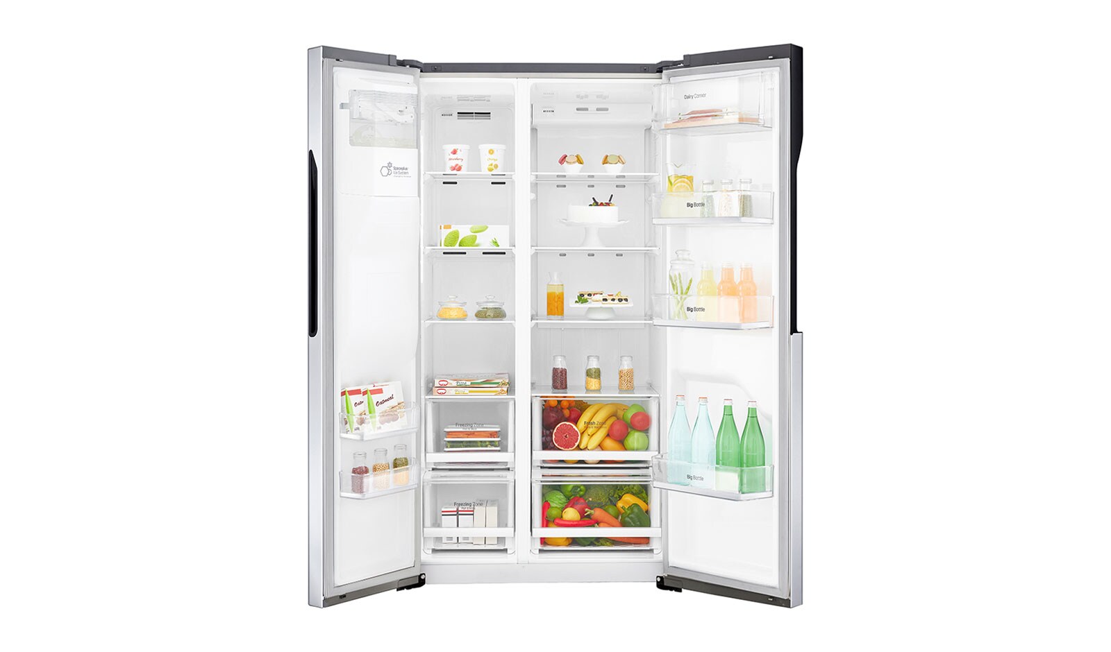 LG 606L Side by Side (Shiny Steel) - Energiklass F, Vatten/is via röranslutning, Smart Diagnosis™, GSL560PZXV