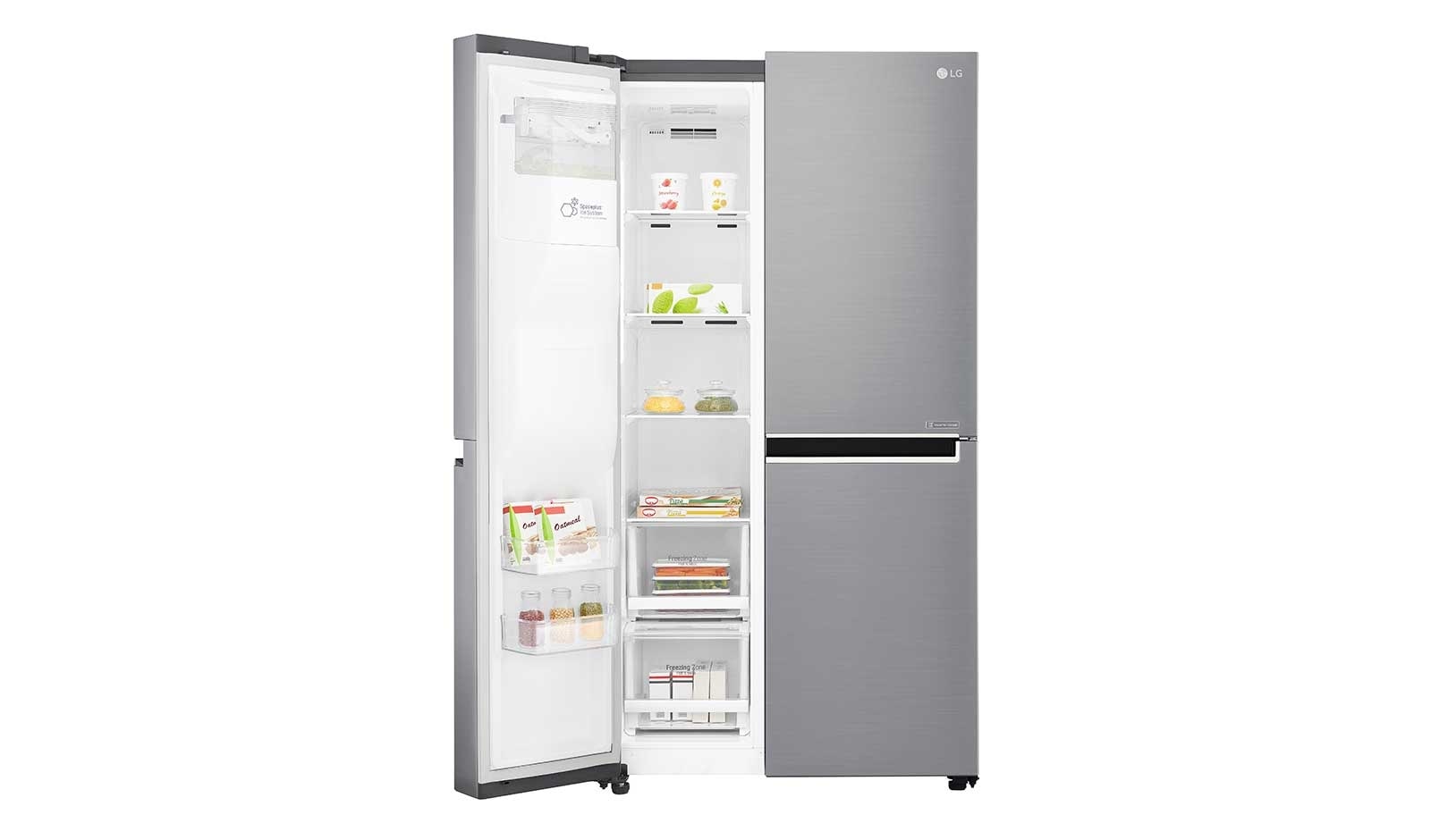 LG 625L Side by Side (Shiny Steel) - Energiklass F, Vatten/is via röranslutning, Smart Diagnosis™ med Wi-Fi, GSL760PZXV