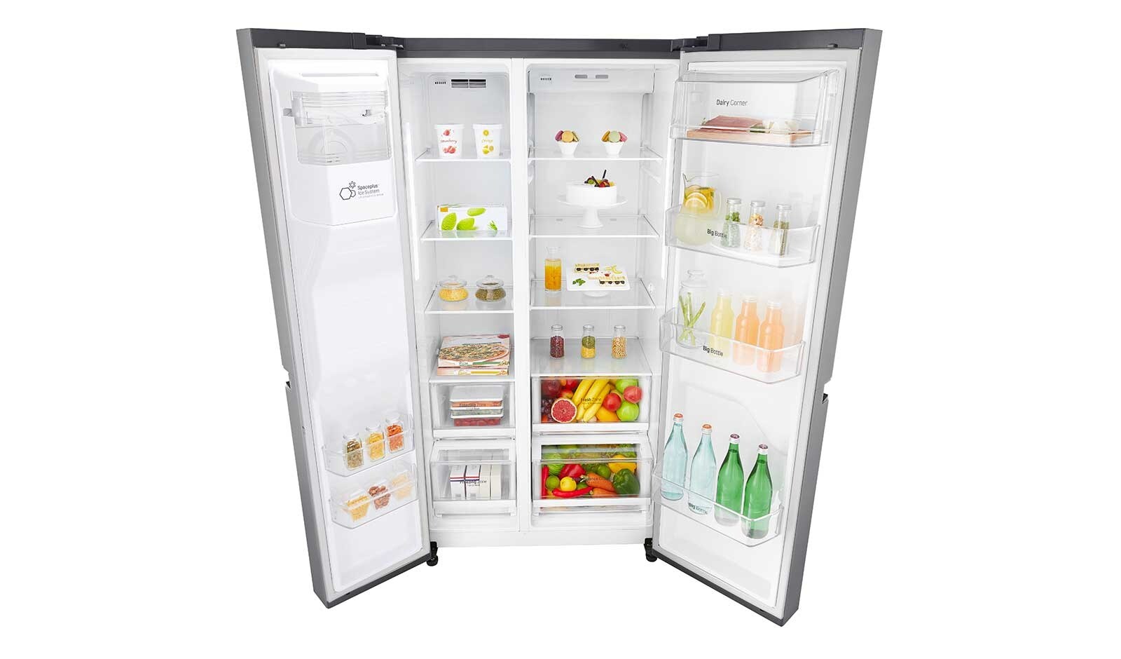 LG 625L Side by Side (Shiny Steel) - Energiklass F, Vatten/is via röranslutning, Smart Diagnosis™ med Wi-Fi, GSL760PZXV