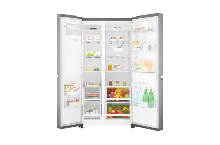 LG 625L Side by Side (Shiny Steel) - Energiklass F, Vatten/is via röranslutning, Smart Diagnosis™ med Wi-Fi, GSL760PZXV