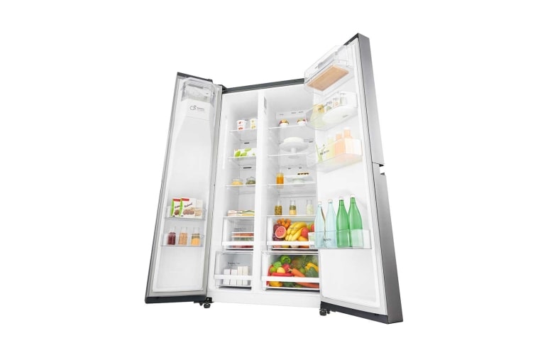 LG 625L Side by Side (Shiny Steel) - Energiklass F, Vatten/is via röranslutning, Smart Diagnosis™ med Wi-Fi, GSL760PZXV