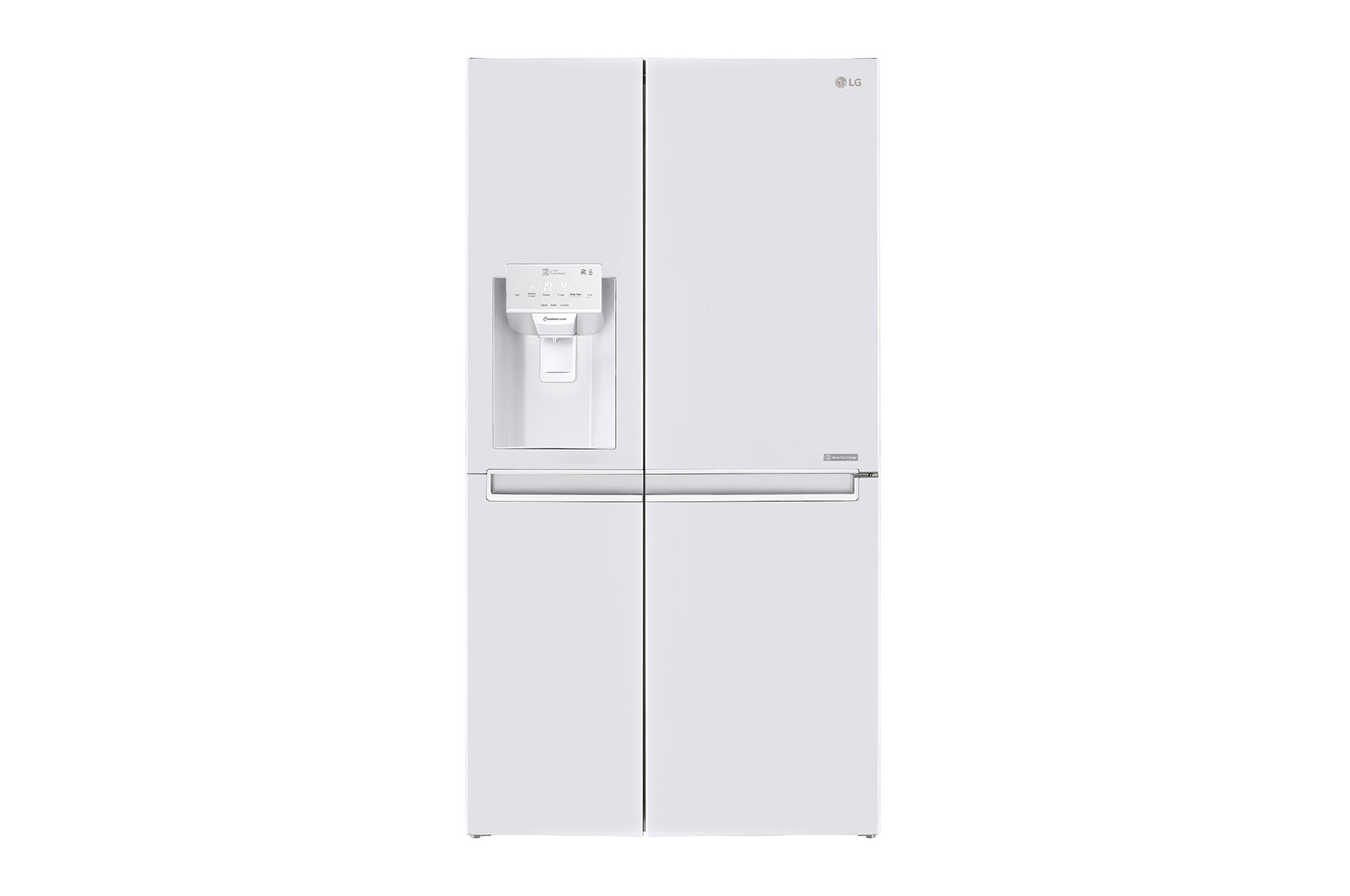 Vy framifrån av 625L Side by Side (Vit) - Energiklass F, Vatten/is via röranslutning, Smart Diagnosis™ med Wi-Fi GSL760SWXV