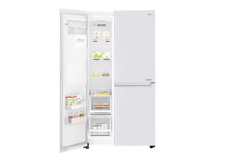 LG 625L Side by Side (Vit) - Energiklass F, Vatten/is via röranslutning, Smart Diagnosis™ med Wi-Fi, GSL760SWXV