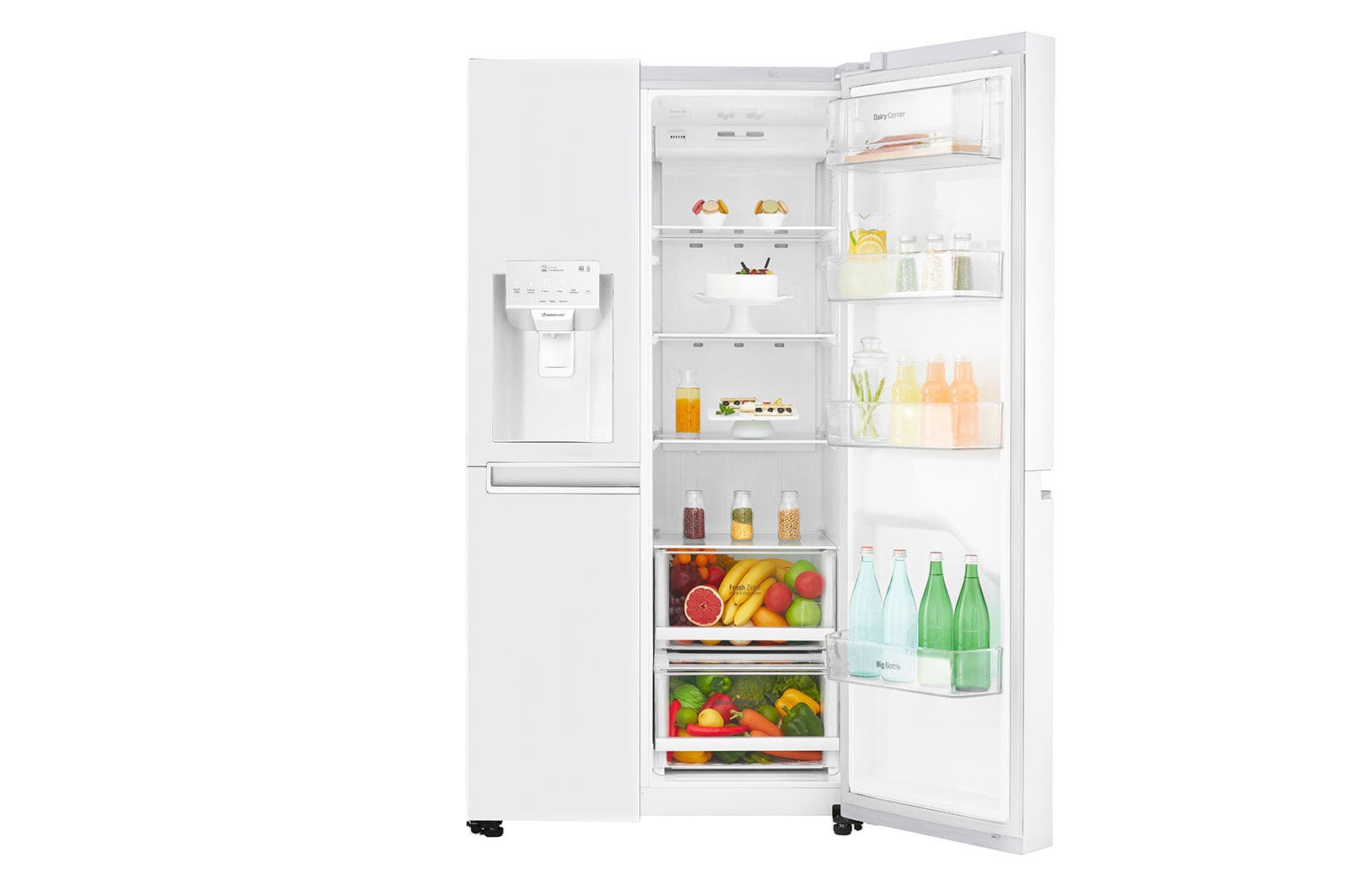 LG 625L Side by Side (Vit) - Energiklass F, Vatten/is via röranslutning, Smart Diagnosis™ med Wi-Fi, GSL760SWXV