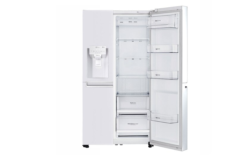 LG 625L Side by Side (Vit) - Energiklass F, Vatten/is via röranslutning, Smart Diagnosis™ med Wi-Fi, GSL760SWXV