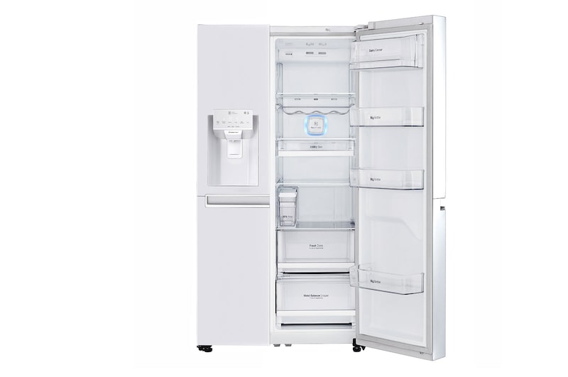 LG 625L Side by Side (Vit) - Energiklass F, Vatten/is utan röranslutning, Smart Diagnosis™ med Wi-Fi, GSL761SWYV