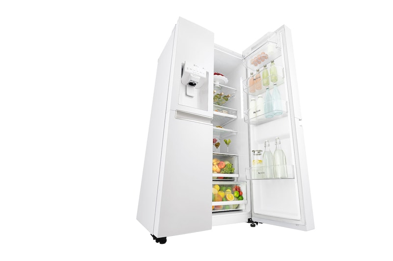 LG 625L Side by Side (Vit) - Energiklass F, Vatten/is utan röranslutning, Smart Diagnosis™ med Wi-Fi, GSL761SWYV