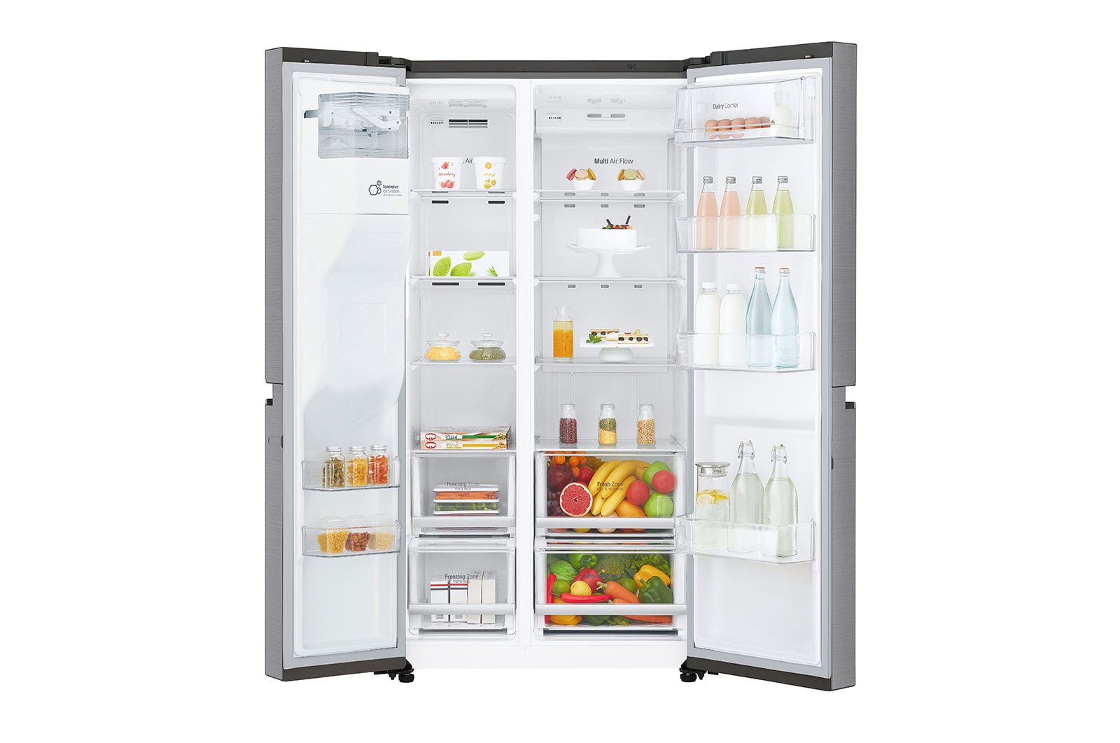 LG 625L Side by Side (Shiny Steel) - Energiklass F, Vatten/is via röranslutning, Smart Diagnosis™ med Wi-Fi, GSL960PZUZ