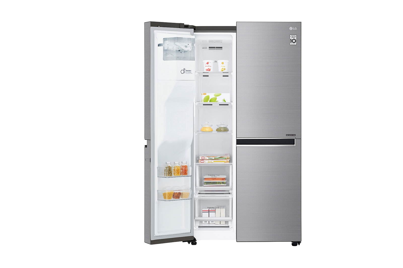 LG 625L Side by Side (Shiny Steel) - Energiklass F, Vatten/is via röranslutning, Smart Diagnosis™ med Wi-Fi, GSL960PZUZ