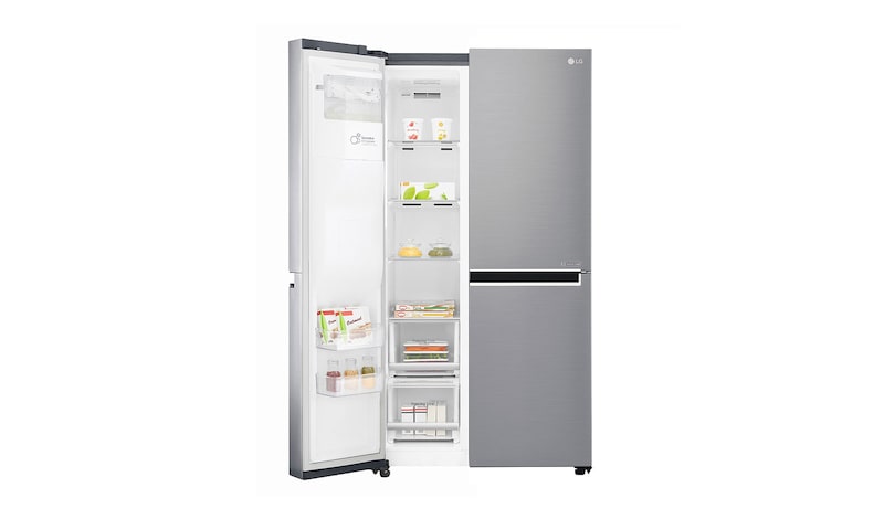 LG 625L Side by Side (Shiny Steel) - Energiklass F, Vatten/is utan röranslutning, Smart Diagnosis™ med Wi-Fi, GSL961PZUZ