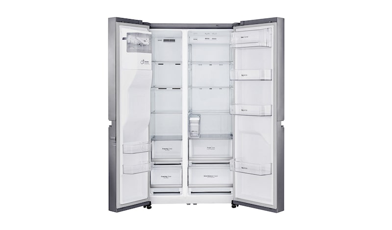 LG 625L Side by Side (Shiny Steel) - Energiklass F, Vatten/is utan röranslutning, Smart Diagnosis™ med Wi-Fi, GSL961PZUZ
