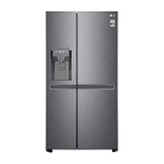 Vy framifrån av 634L Side by Side (Dark Graphite), Is- &amp; vattendispenser, Energiklass F, Vatten/is utan röranslutning, Smart Diagnosis™ GSLV31DSXM