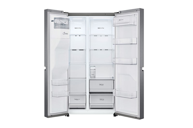 LG 634L Side by Side (Dark Graphite), Is- & vattendispenser, Energiklass F, Vatten/is utan röranslutning, Smart Diagnosis™, GSLV31DSXM