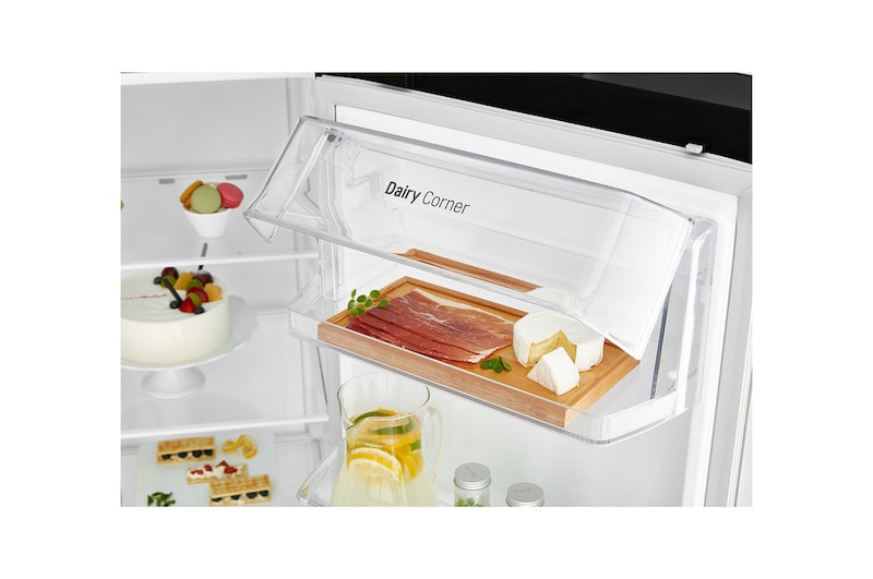 LG 634L Side by Side (Matte Black Stainless Steel), Is- & vattendispenser, Energiklass F, Vatten/is utan röranslutning, Smart Diagnosis™, GSLV31MCXM