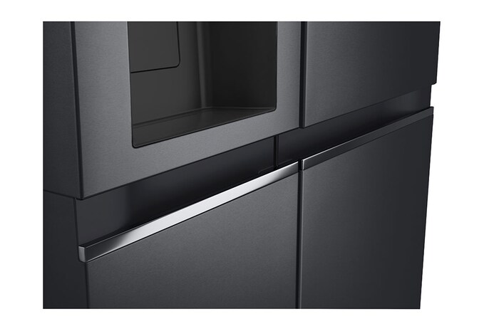 LG 635L Side by Side (Matte Black Stainless Steel), Is- & vattendispenser, Energiklass F, Vatten/is via röranslutning, Smart Diagnosis™ med Wi-Fi, GSLV70MCTM