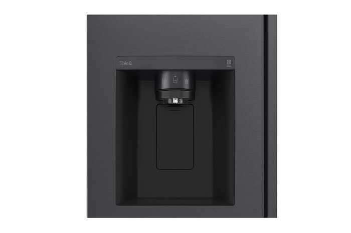 LG 635L Side by Side (Matte Black Stainless Steel), Is- & vattendispenser, Energiklass F, Vatten/is via röranslutning, Smart Diagnosis™ med Wi-Fi, GSLV70MCTM