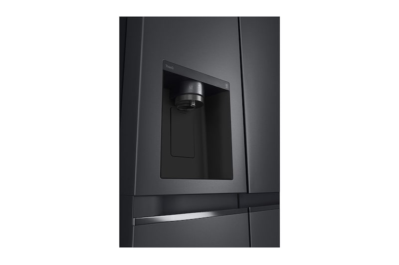 LG 635L Side by Side (Matte Black Stainless Steel), Is- & vattendispenser, Energiklass F, Vatten/is via röranslutning, Smart Diagnosis™ med Wi-Fi, GSLV70MCTM