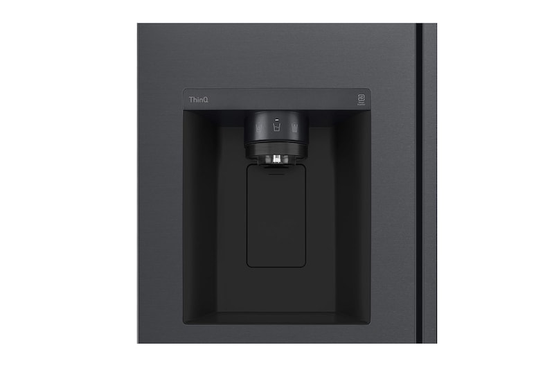 LG 635L Side by Side (Matte Black Stainless Steel), Is- & vattendispenser, Energiklass F, Vatten/is via röranslutning, Smart Diagnosis™ med Wi-Fi, GSLV70MCTM