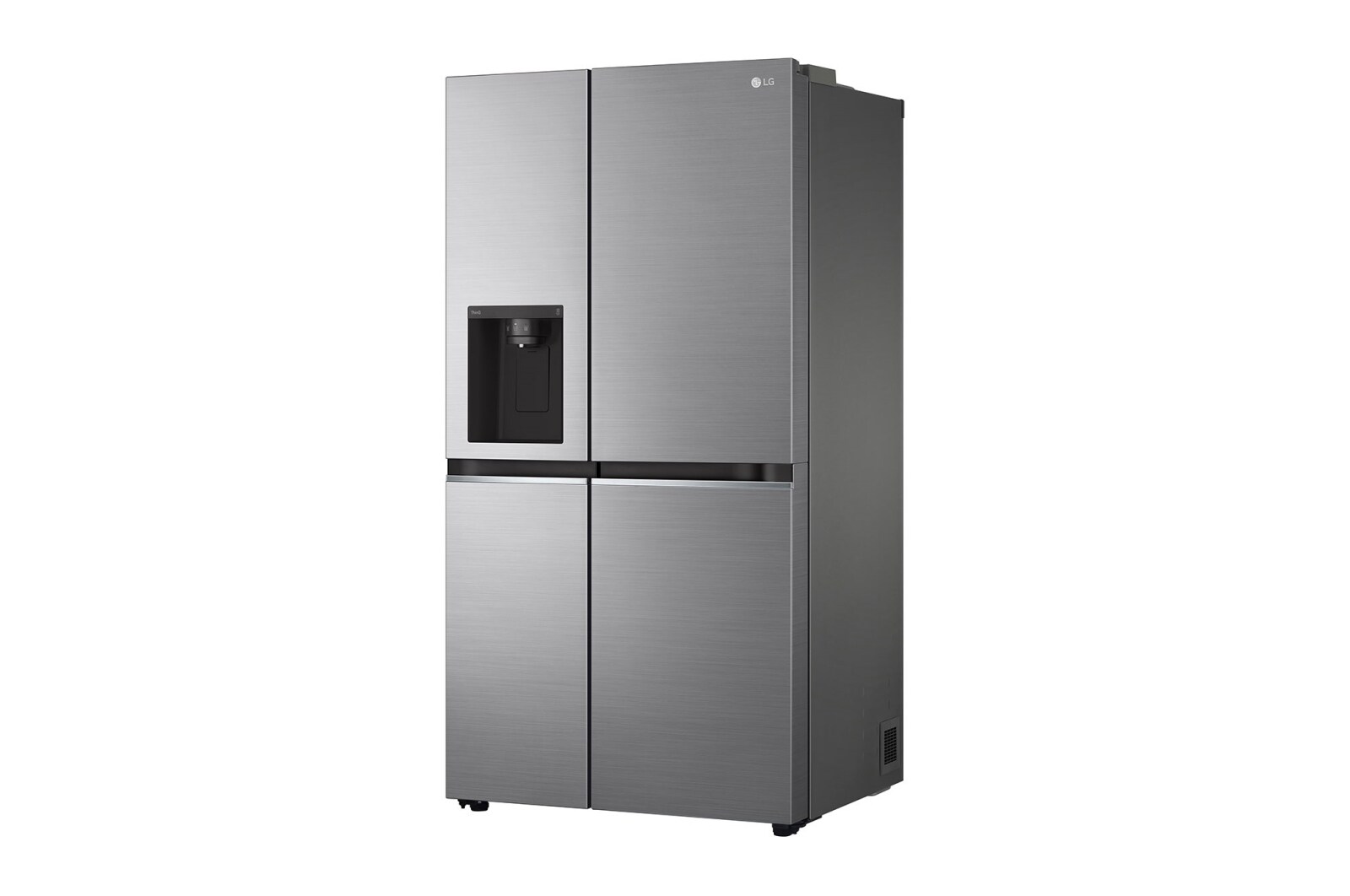 LG 635L Side by Side (Shiny Steel), Is- & vattendispenser, Energiklass E, Vatten/is via röranslutning, Smart Diagnosis™ med Wi-Fi, GSLV70PZLE