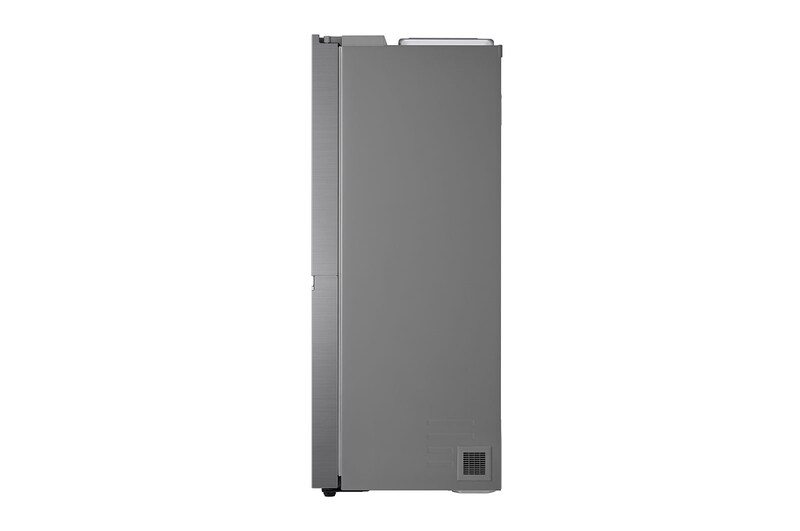 LG 635L Side by Side (Shiny Steel, Is- & vattendispenser, Energiklass D, Vatten/is via röranslutning, Smart Diagnosis™ med Wi-Fi, GSLV70PZTD