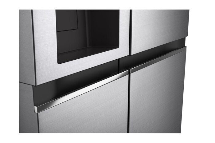 LG 635L Side by Side (Shiny Steel), Is- & vattendispenser, Energiklass E, Vatten/is via röranslutning, Smart Diagnosis™ med Wi-Fi, GSLV70PZTE
