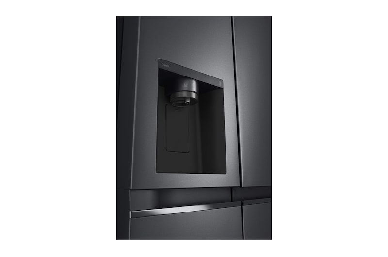 LG 635L Side by Side (Matte Black Steel), Is- & vattendispenser, Energiklass E, Vatten/is utan röranslutning, Smart Diagnosis™ med Wi-Fi, GSLV71MCLE
