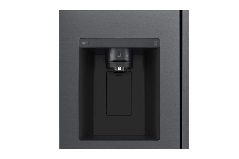 LG 635L Side by Side (Matte Black Steel), Is- & vattendispenser, Energiklass E, Vatten/is utan röranslutning, Smart Diagnosis™ med Wi-Fi, GSLV71MCLE