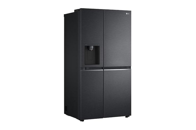 LG 635L Side by Side (Matte Black Steel), Is- & vattendispenser, Energiklass E, Vatten/is utan röranslutning, Smart Diagnosis™ med Wi-Fi, GSLV71MCLE