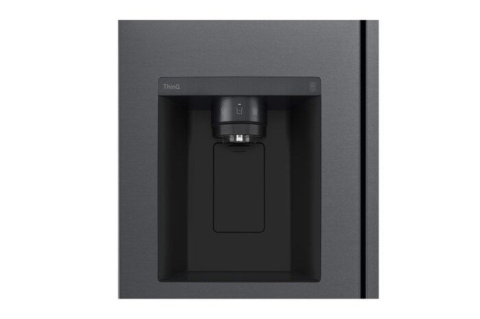 LG 635L Side by Side (Matte Black Steel), Is- & vattendispenser, Energiklass E, Vatten/is utan röranslutning, Smart Diagnosis™ med Wi-Fi, GSLV71MCLE
