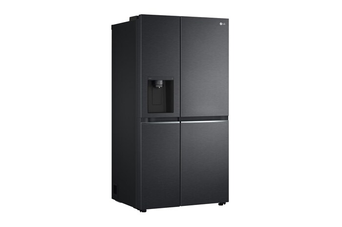 LG 635L Side by Side (Matte Black Steel), Is- & vattendispenser, Energiklass E, Vatten/is utan röranslutning, Smart Diagnosis™ med Wi-Fi, GSLV71MCLE