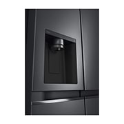 LG 635L Side by Side (Matte Black Steel), Is- & vattendispenser, Energiklass E, Vatten/is utan röranslutning, Smart Diagnosis™ med Wi-Fi, GSLV71MCTE