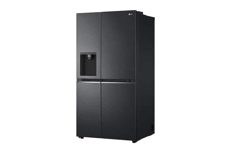 LG 635L Side by Side (Matte Black Steel), Is- & vattendispenser, Energiklass E, Vatten/is utan röranslutning, Smart Diagnosis™ med Wi-Fi, GSLV71MCTE