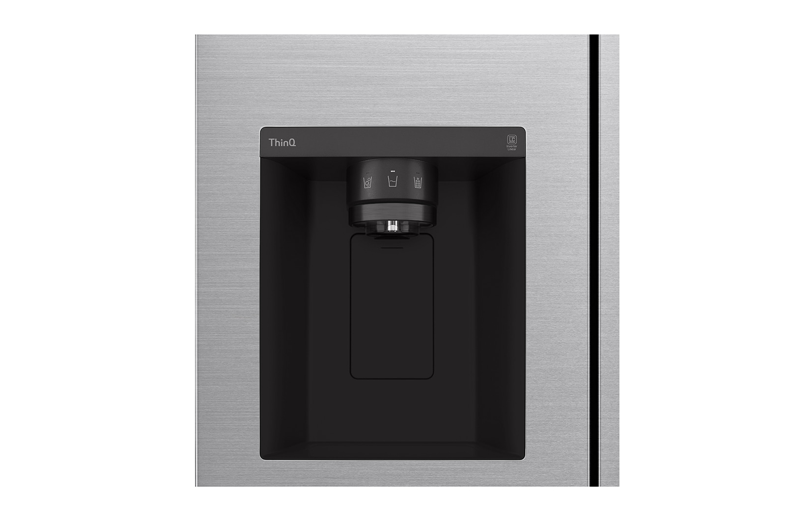 LG 635L Side by Side (Shiny Steel), Is- & vattendispenser, Energiklass E, Vatten/is utan röranslutning, Smart Diagnosis™ med Wi-Fi, GSLV71PZLE