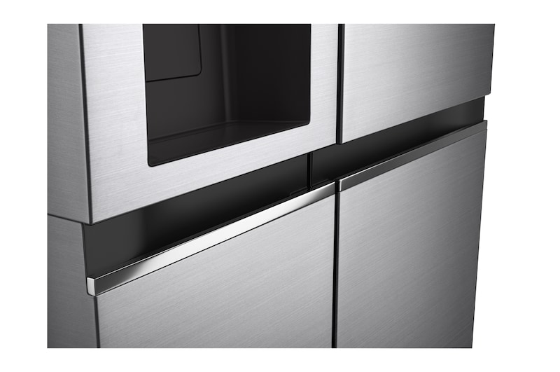 LG 635L Side by Side (Shiny Steel), Is- & vattendispenser, Energiklass E, Vatten/is utan röranslutning, Smart Diagnosis™ med Wi-Fi, GSLV71PZLE