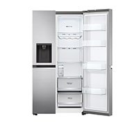 LG 635L Side by Side (Shiny Steel), Is- & vattendispenser, Energiklass E, Vatten/is utan röranslutning, Smart Diagnosis™ med Wi-Fi, GSLV71PZLE
