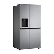 LG 635L Side by Side (Shiny Steel), Is- & vattendispenser, Energiklass E, Vatten/is utan röranslutning, Smart Diagnosis™ med Wi-Fi, GSLV71PZLE