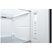 LG 635L Side by Side (Shiny Steel), Is- & vattendispenser, Energiklass E, Vatten/is utan röranslutning, Smart Diagnosis™ med Wi-Fi, GSLV71PZLE