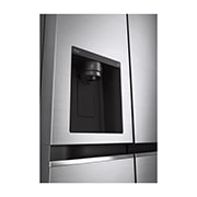 LG 635L Side by Side (Shiny Steel), Is- & vattendispenser, Energiklass E, Vatten/is utan röranslutning, Smart Diagnosis™ med Wi-Fi, GSLV71PZLE