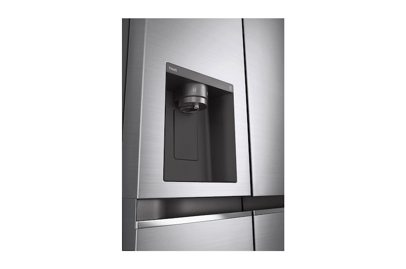 LG 635L Side by Side (Shiny Steel, Is- & vattendispenser, Energiklass D, Vatten/is utan röranslutning, Smart Diagnosis™ med Wi-Fi, GSLV71PZTD