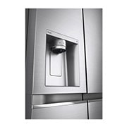 LG 635L Side by Side (Shiny Steel), Is- & vattendispenser, Energiklass F, Vatten/is via röranslutning, Smart Diagnosis™ med Wi-Fi, GSLV90PZAM