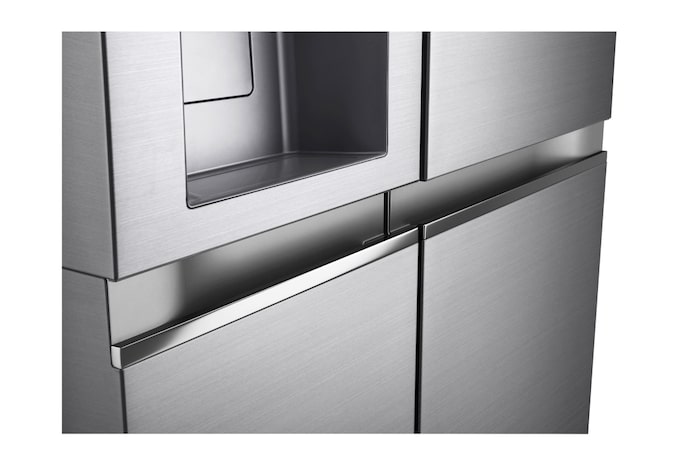 LG 635L Side by Side (Shiny Steel), Is- & vattendispenser, Energiklass F, Vatten/is via röranslutning, Smart Diagnosis™ med Wi-Fi, GSLV90PZAM