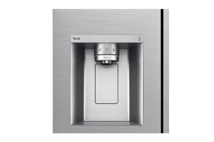 LG 635L Side by Side (Shiny Steel), Is- & vattendispenser, Energiklass F, Vatten/is via röranslutning, Smart Diagnosis™ med Wi-Fi, GSLV90PZAM