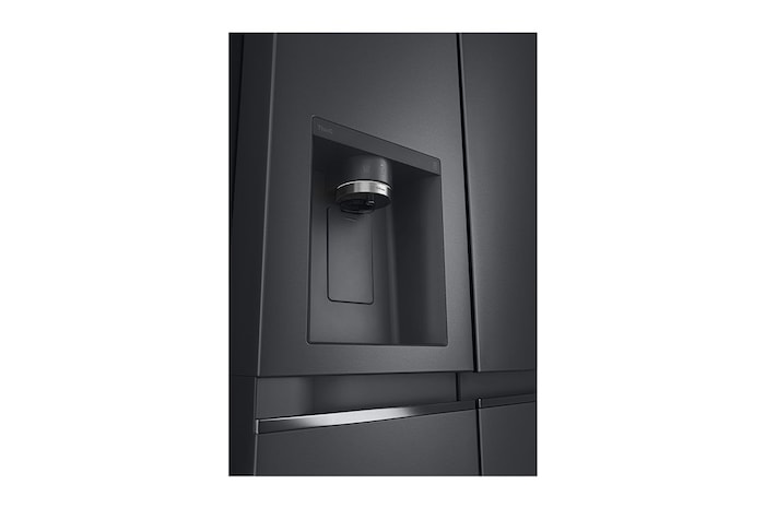LG 635L Side by Side (Matte Black), Is- & vattendispenser, Energiklass D, Vatten/is utan röranslutning, Smart Diagnosis™ med Wi-Fi, GSLV91MCAD
