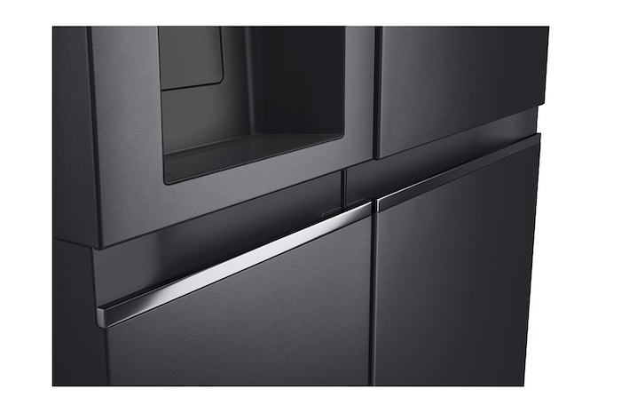 LG 635L Side by Side (Matte Black), Is- & vattendispenser, Energiklass D, Vatten/is utan röranslutning, Smart Diagnosis™ med Wi-Fi, GSLV91MCAD