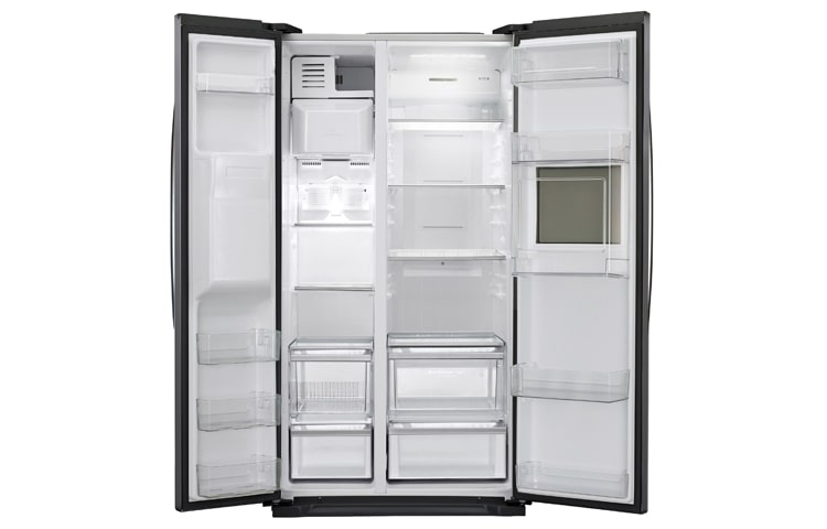 LG Avfrostningsfritt och  Side-by-Side skåp med isdispenser och minibar (Nettovolym 507 liter), GSP325WBCV