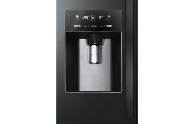 LG Avfrostningsfritt och  Side-by-Side skåp med isdispenser och minibar (Nettovolym 507 liter), GSP325WBCV