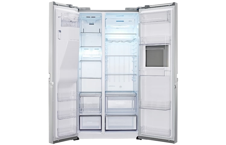 LG Avfrostningsfritt och  Side-by-Side skåp med isdispenser och minibar (Nettovolym 540 liter), GSP545NSQZ